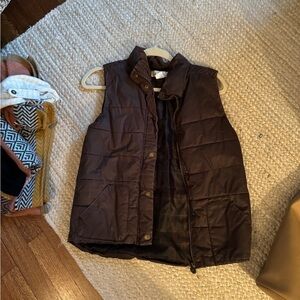 Brown puffer vest